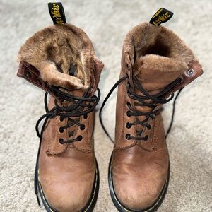 Dr. Martens Serena Brown Fur-Lined Boots
